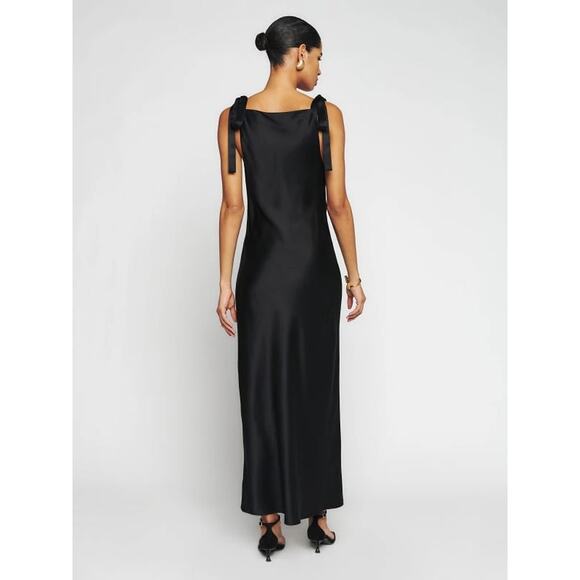 Reformation Aden Silk Dress Black - Picture 4 of 11
